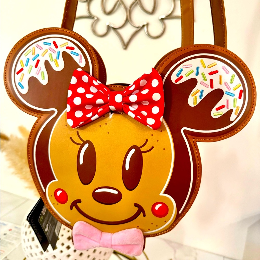 Disney Loungefly Mickey/Minnie Reversible Crossbody Gingerbread Bag (Scented)